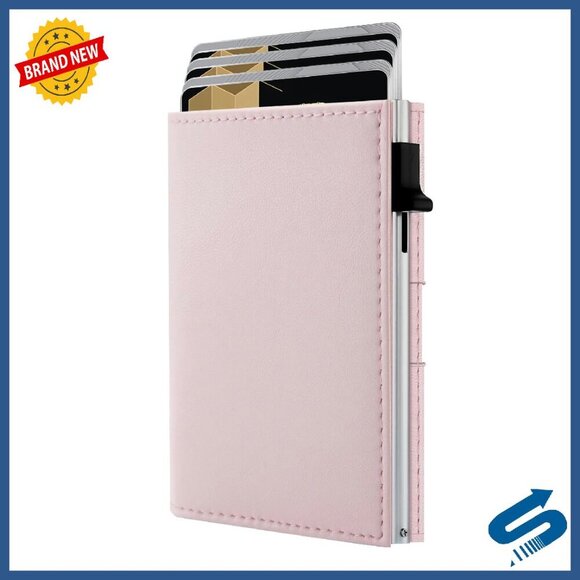 Slim RFID Trifold Wallet - Premium Leather, 9-11 Cards, Front Pocket